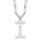 Rhodium Over Sterling Silver 3-5.5mm Freshwater Cultured Pearl LETTER I
18-inch Necklace