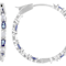 Blue And White CZ Inside-Out Hoop Earrings