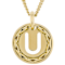 Cardano Initial U Pendant Necklace In 18K Gold Over Bronze