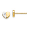 14k Yellow Gold and Rhodium Over 14k Yellow Gold Diamond-Cut Heart Stud Earrings