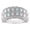 Sterling Silver Lab Created Opal and White Sapphire Ring 1.65ctw