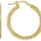 SatIn-FInish Hoop Earrings In 18K Gold Over Bronze 1 Inch