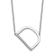 Rhodium Over 14k White Gold Sideways Diamond Initial D Pendant Cable
Link 18 Inch Necklace