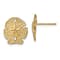 14K Yellow Gold Textured Sand Dollar Stud Earrings