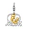 Sterling Silver and Gold Tone Rhodium Over Sterling Silver Cubic
Zirconia Mother's Love Mom Charm