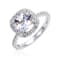 White Topaz Sterling Silver Halo Ring, 3.83ctw