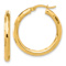 14k Yellow Gold 1 1/16" Polished and Diamond-Cut Hoop Earrings