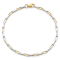 14K Two-tone Polished Fancy Box Links 7.5-inch Bracelet