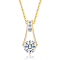 Moissanite Trapeze Pendant In 14K Gold Over Sterling Silver 1.50ctw DEW