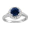 1.85ctw Sapphire and Diamond Ring in 14k White Gold