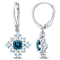2.63ctw London Blue, Sky Blue and White Topaz Cluster Earrings in
Sterling Silver