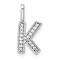 14K White Gold Diamond Letter K Initial Pendant