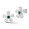 Rachel Zoe Green and White CZ Flower Stud Earrings in Rhodium Over
Sterling Silver