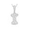 CZ Initial I Bubble Letter Pendant Necklace In Sterling Silver 1.38ctw