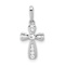 Rhodium Over 14k White Gold Cubic Zirconia Cross Pendant