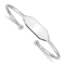 Rhodium Over Sterling Silver Polished ID Children's Cuff Bangle