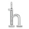 14K White Gold Diamond Lower Case Letter H Initial Pendant