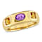 Citrine and Amethyst 14K Yellow Gold Ring 0.9ctw