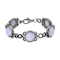 Pewter Tone Blue Lace Glass Cabochon Bracelet