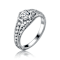 CZ Hexagonal Frame Solitaire Ring In Sterling Silver