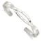 Sterling Silver Polished Hammered Criss Cross Cuff Bracelet