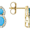 Turquoise Multi-Shape And White Zircon Earrings In 18K Gold Over
Sterling Silver 0.71ctw