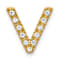 10k Yellow Gold 0.116 cttw Diamond Letter V Initial Charm