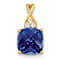 10k Yellow Gold 1.715 cttw Checkerboard Lab Created Blue Sapphire
Birthstone and Diamond Pendant
