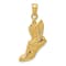 14k Yellow Gold Polished and Textured Running Shoe with Wings Pendant