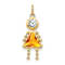 10k Yellow Gold Yellow Citrine Simulant November Birthstone and Clear
Cubic Zirconia Girl Charm