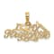 14k Yellow Gold Textured I LOVE MY FIREFIGHTER Charm
