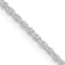 Rhodium Over Sterling Silver 1.3mm Loose Rope Chain with 2 Inch
Extension Necklace