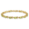 14k Yellow Gold Floral Diamond and Peridot Bracelet