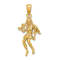 14k Yellow Gold 3D Textured Large Virgo Zodiac pendant