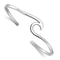Rhodium Over Sterling Silver Polished Wave Bangle