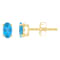 5x3mm Oval Blue Topaz 14k Yellow Gold Stud Earrings
