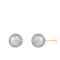 14k Yellow Gold 10-11mm Gray Freshwater Pearl Stud Earrings