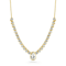 Rachel Zoe CZ Tennis Necklace with Pear Center Stone in 14K Gold Over
Sterling Silver
