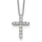 Rhodium Over 14K White Gold Lab Grown Diamond Cross Pendant Necklace