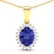 1.15ctw 14K Yellow Gold Tanzanite and White Diamond Pendant with 18 inch
Cable Chain