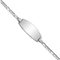 Rhodium Over 14k White Gold Polished Oval Figaro ID Bracelet