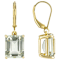Prasiolite Green Quartz Octagon Earrings In 18K Gold Over Sterling Silver