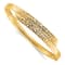 14k Yellow Gold Polished and Diamond-Cut Overlap Hinged Bangle