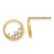 14k Yellow Gold Polished 9.25mm Open Circle Cubic Zirconia Stud Earrings