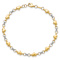 14k Two-tone Gold Polished Diamond-Cut Heart Link Bracelet