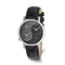 Mens Charles Hubert Leather Black/Gray 37mm Dial Dual Time Watch
