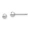 Rhodium Over 14k White Gold Polished 3mm Ball Stud Earrings