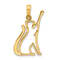 14k Yellow Gold Polished Cat Reaching Pendant