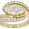 Moissanite Marquise And Round Bypass Ring In 14K Gold Over Sterling
Silver 2.44ctw DEW