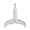 Rhodium Over Sterling Silver Polished 3D Whale Tail Pendant